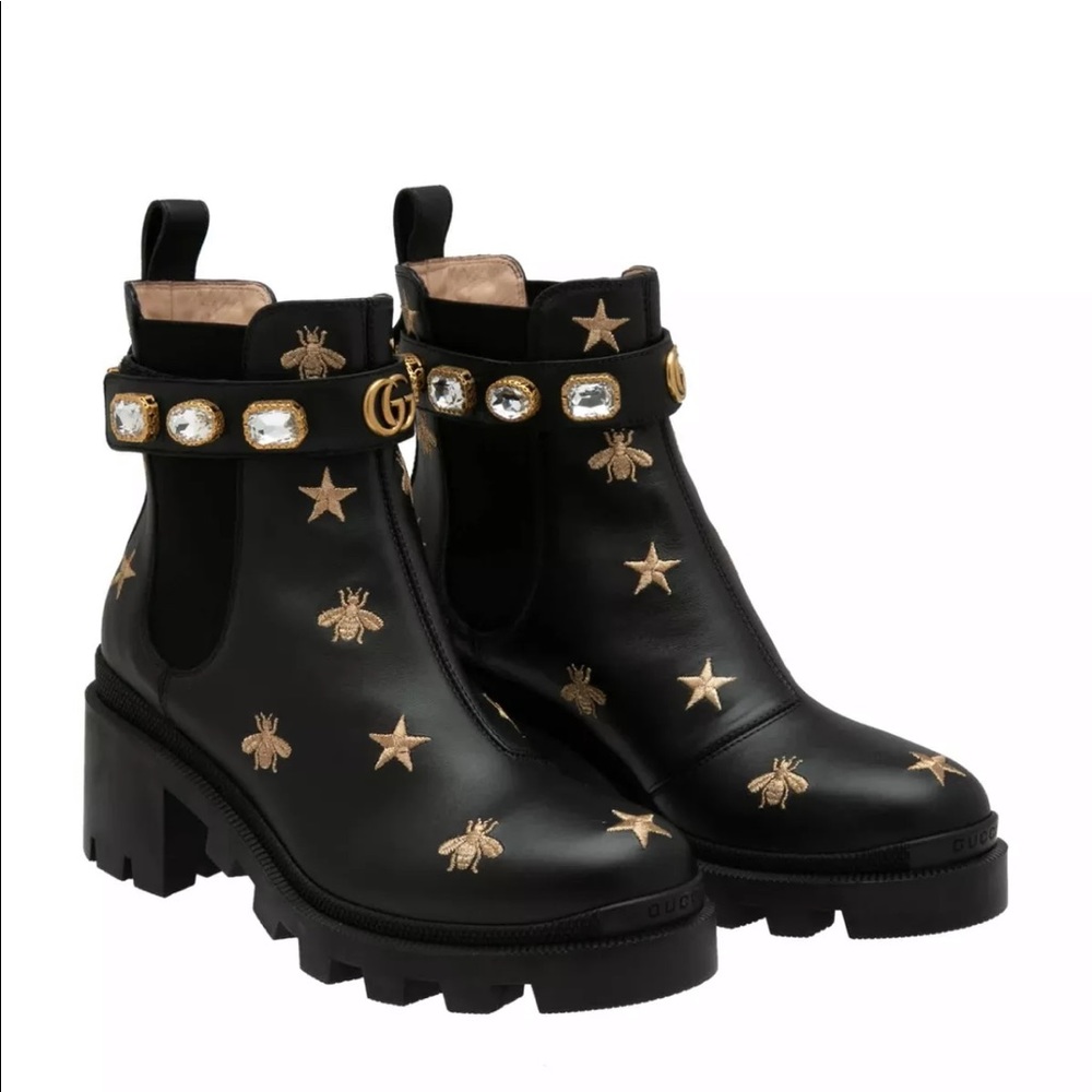 ⭐️ SOLD ⭐️ Gucci Star And Bee Embroidered Boots - Picture 5 of 5